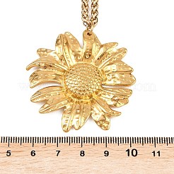 Ожерелья из нержавеющей стали 304 с подвеской в виде подсолнуха и цепочкой из пшеницы&nbsp;NJEW-P344-02G