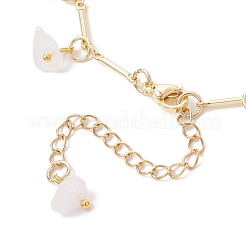 Браслеты с подвесками из натурального розового кварца и стеклянных ракушек&nbsp;BJEW-JB12307-02