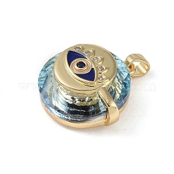 Латунь микропаве фианиты со стеклянными подвесками&nbsp;KK-Q815-06G