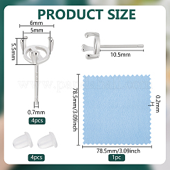 2 пара сережек-гвоздиков из стерлингового серебра&nbsp;STER-BC0002-56