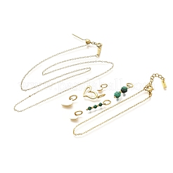 Синтетический малахитовый кулон в форме сердца SJEW-Q002-07G