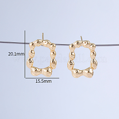 Простые прямоугольные латунные серьги-гвоздики&nbsp;TV5260