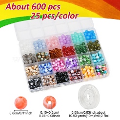 Наборы для изготовления браслетов из акриловых круглых бусин своими руками&nbsp;DIY-YW0012-84