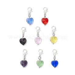 Стеклянные подвесные украшения в форме сердца&nbsp;HJEW-JM04021-01