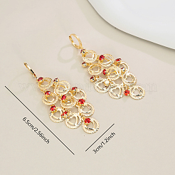 Латунное кольцо с серьгами-кольцами в форме сердца с кисточками&nbsp;MC7591