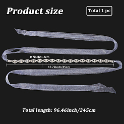 Металлические пояса для талии со стразами в форме конского глаза для свадебного платья&nbsp;AJEW-WH20080-65C-S