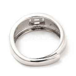 Реечное покрытие латунь микро паве прозрачный кубический цирконий регулируемые кольца&nbsp;RJEW-E064-16P