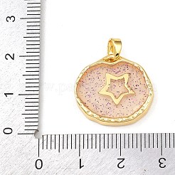 Подвески из прозрачной эпоксидной смолы из латуни&nbsp;KK-B163-01G-04