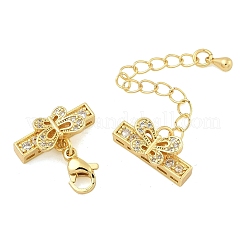 Удлинитель цепи из прозрачного кубического циркония из латуни с микропаве&nbsp;KK-Z143-11G