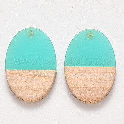 Прозрачные подвески из смолы и дерева&nbsp;RESI-S384-007A-C01