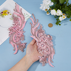 1 пара полиэстеровых компьютеризированных вышитых тканей для приклеивания/пришивания&nbsp;DIY-HS0002-17A