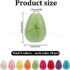 162шт 9 цвета синтетические бирюзовые бусины&nbsp;G-AR0006-19A