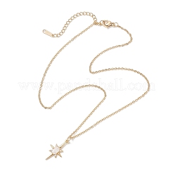 Женские ожерелья-цепочки с подвеской в виде звезды из латуни и стекла 304 из нержавеющей стали&nbsp;NJEW-JN05544