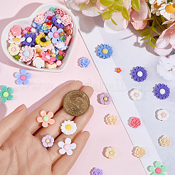 120шт 8 стиля непрозрачные кабошоны из смолы&nbsp;RESI-PA0001-13