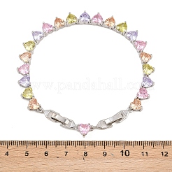 Теннисные браслеты из платиновой латуни с микропаве из кубических цирконий&nbsp;BJEW-B160-01P-01