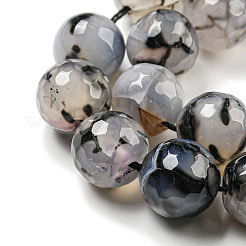 Граненые натуральные драконьи вены агатовые бусины&nbsp;G-F447-12mm-L01