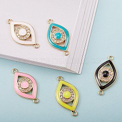 5шт 5 цвета латунные микро проложить прозрачные кубические циркониевые звенья&nbsp;KK-SZ0001-75