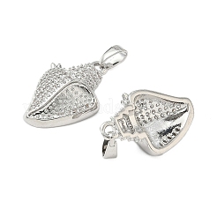 Латунные микропаве прозрачные подвески с фианитом&nbsp;KK-B139-06P