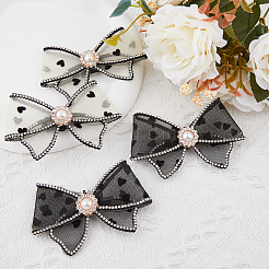 4 шт. 2 стиля украшения для обуви из органзы с бантом в виде сердца&nbsp;DIY-FH0005-76