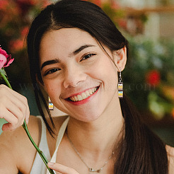 Полупрозрачные подвески из смолы и орехового дерева&nbsp;RESI-TAC0017-47-A05