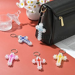 7шт 7-х цветный акриловый брелок с железным кольцом для брелка&nbsp;KEYC-CJ0001-13