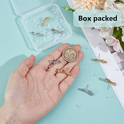 4 пара двухцветных латунных сережек-гвоздиков&nbsp;KK-BC0014-73