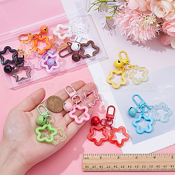 10 шт. двухцветные акриловые брелки-звездочки&nbsp;KEYC-ME0001-09