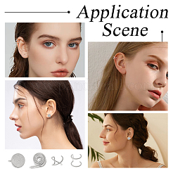 8 шт. 4 стиля серьги-каффы из нержавеющей стали&nbsp;EJEW-HS0001-10P