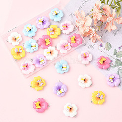 24 шт. 6 цвета непрозрачные подвески из смолы&nbsp;RESI-SC0006-47