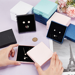 20 шт. 5-х цветные картонные коробки для упаковки ювелирных изделий&nbsp;CON-GA0001-20