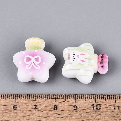 Печатные непрозрачные акриловые бусины&nbsp;SACR-T018-13M-1