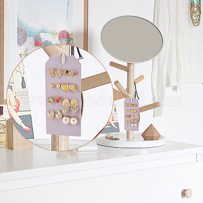 Держатель-органайзер для сережек-гвоздиков из искусственной кожи&nbsp;AJEW-WH0505-32A-1