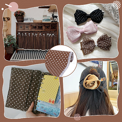 Хлопчатобумажные ткани с рисунком в горошек&nbsp;DIY-WH0622-485A-1