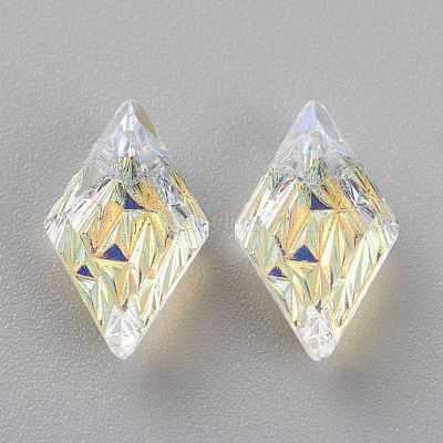 Подвески из тисненого стекла со стразами&nbsp;GLAA-J101-04A-001AB-1