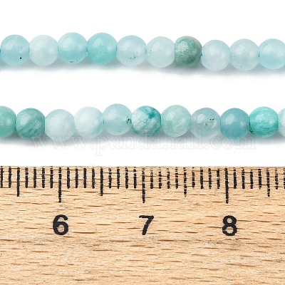 Природных амазонит бисер нитей&nbsp;LS-G-RM2025-B03-4mm-1