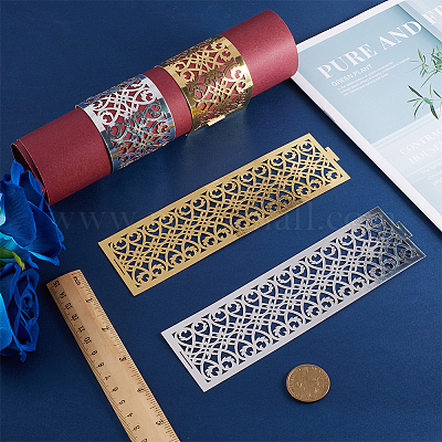 50 шт. 2 стильных металлических кольца для бумажных салфеток AJEW-GF0007-51-1