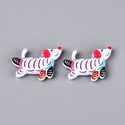 Печатные непрозрачные бусины из смолы&nbsp;RESI-N043-04A-1