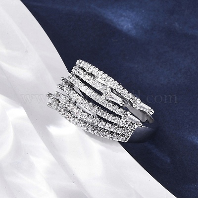 Кольца из латуни с микропаве&nbsp;LS-RJEW-S398-01P-1