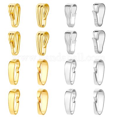 16 шт. 4 цвета 925 застежки-кнопки из стерлингового серебра STER-PH0001-39-1