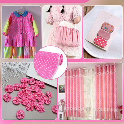 Хлопчатобумажные ткани с рисунком в горошек&nbsp;DIY-WH0622-485C-1