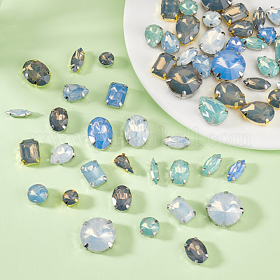 100 шт. 5-х цветные смоляные пришивные стразы&nbsp;DIY-GA0007-24B-1