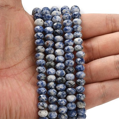 Натуральное синее пятно нитки из бисера яшмы&nbsp;G-Z111-A32-1