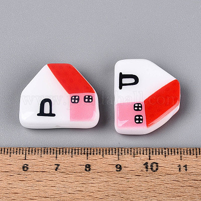 Печатные непрозрачные бусины из смолы&nbsp;RESI-N043-09A-01-1