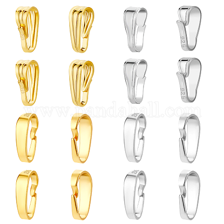 16 шт. 4 цвета 925 застежки-кнопки из стерлингового серебра STER-PH0001-39-1