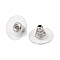 304 Stainless Steel Bullet Clutch Earring Backs, with Plastic Pads, Ear Nuts, Stainless Steel Color, 11.5x6mm, Hole: 0.8mm