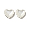 Resin Cabochons, Pearlized, Imitation Cat Eye, Heart, Floral White, 5.5x6x2mm