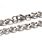Tarnish Resistant 304 Stainless Steel Curb Chain Necklaces, with Lobster Claw Clasps, Faceted, Stainless Steel Color, 23.4 inch(59.4cm), 6mm