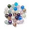 Resin Beads, Round, Two Tone, with Glitter Powder, Mixed Color, 10mm, Hole: 1.8~2mm