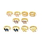 Cubic Zirconia Rectangle Hoop Earrings, Real 18K Gold Plated Brass Jewelry for Women, Cadmium Free & Nickel Free & Lead Free, Mixed Color, 15.5x16.5x2.5mm, Pin: 1mm