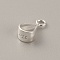 Sterling Silver Tube Bails, Loop Bails, Melon Seed Buckle Pendant Bails, Silver, 10x5x4mm, Hole: 2mm, Inner Diameter: 3.5x5.5mm